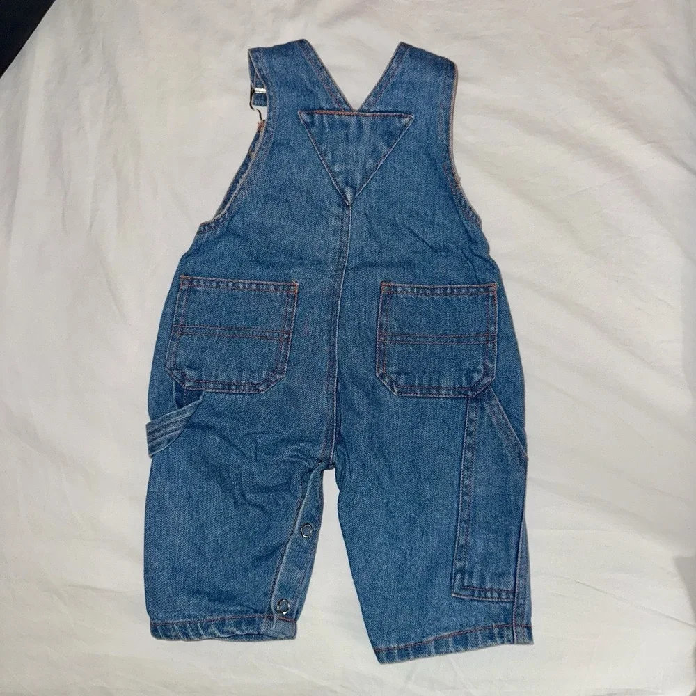 Vintage Baby Mickey & Pluto Denim Overalls 0/6 Months‎ Playground Pals